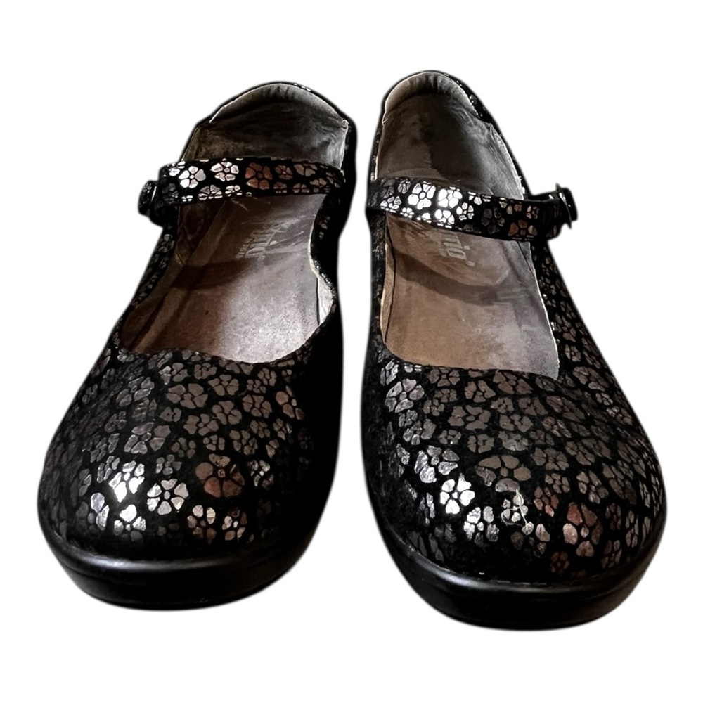 Alegria | Women’s Black‎ Silver Floral Mary Jane Comfort Heels 40 9.5 - 10 - Picture 2 of 10